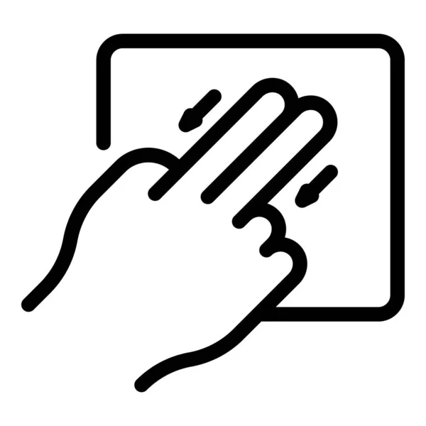 スマート指の動きアイコンアウトラインベクトル クリックボタン モバイル機器 — ストックベクタ