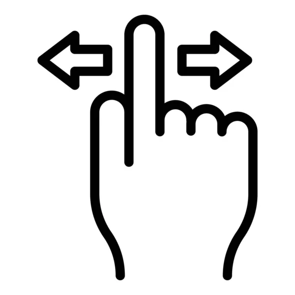Finger Bewegen Umrissvektor Des Symbols Telefonisch Kluge Berührung — Stockvektor