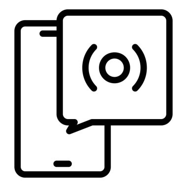 Mesaj simgesi ana hat vektörüne dokun. Uygulama eli. Mobil aygıt