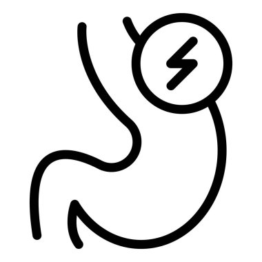 Mide enerji ikonu ana hat vektörü. Diyet vücut. İnsan sistemi