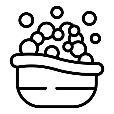 Bebek banyosu ikonu ana hatları vektörü. Çocuk bakımı. Uyku sağlığı