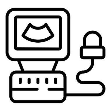 Hamile kadın tomografi ikonu ana hatları vektörü. Bebek bakımı. Anne sağlığı