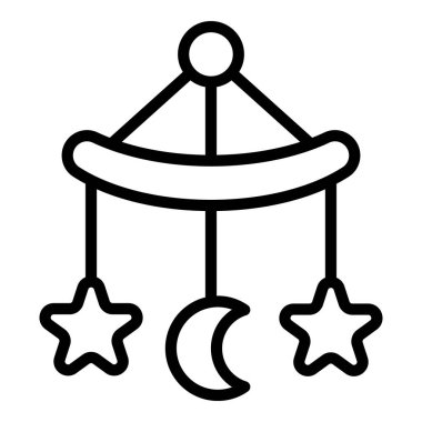 Beşik oyuncağı ikonu ana hatları vektörü. Çocuk bakımı. Bebek.