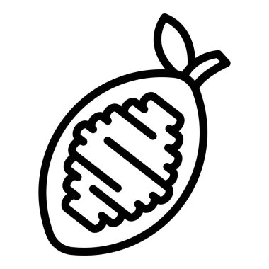 Yarım kakao ikonu ana hatlı vektör. Çikolata yiyecekler. Yumurtalı kek.