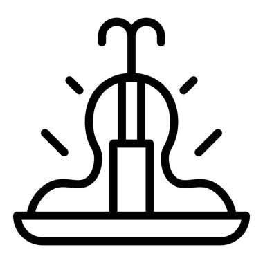 Çikolata çeşmesi ikon ana hatları vektörü. Şeker yiyecekler. Pasta fırını.