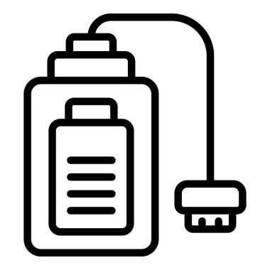 Kablo Bankası ikon ana hatları vektörünü etkinleştir. Usb enerjisi. Düşük hizmet