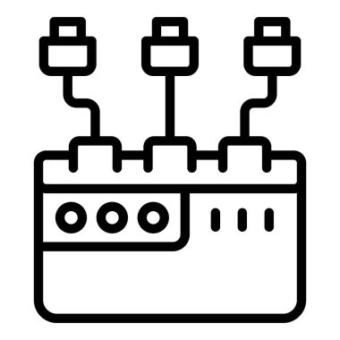 Büyük güç bankası simgesi ana hat vektörü. Kablo enerjisi. Çevrimiçi sabit disk