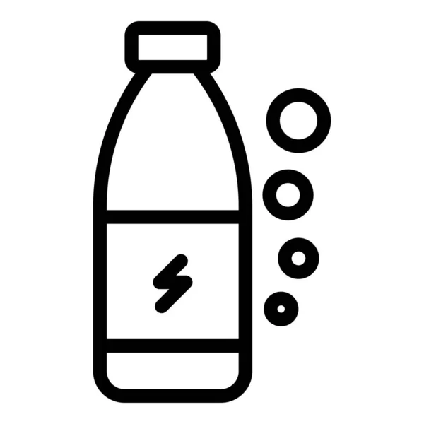Ikona Energii Butelki Wody Zarys Wektor System Chemiczny Dietetyczne Ciało — Wektor stockowy