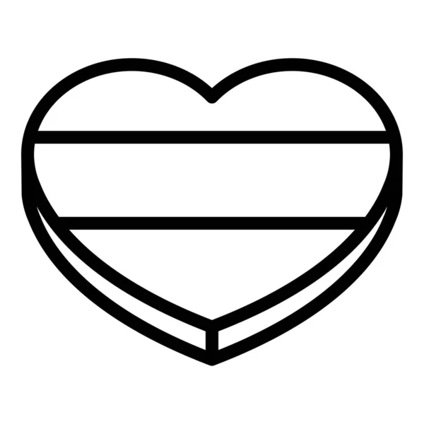 Herz Schokolade Symbol Umrissvektor Süßigkeiten Kuchenbäckerei — Stockvektor