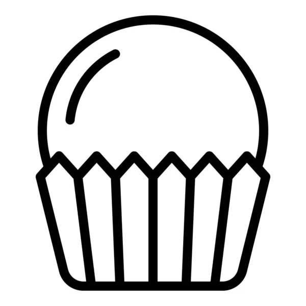Chocolade Cupcake Icoon Omtrek Vector Snoepgoed Taartdessert — Stockvector