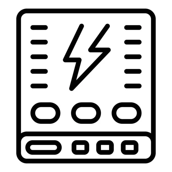 Ordinateur Portable Powerbank Icône Contour Vecteur Solaire Électrique Faibles Services — Image vectorielle