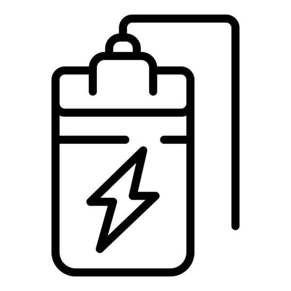 Vektor Osnovy Ikon Powerbank Baterie Nabitá Elektrický Online — Stockový vektor