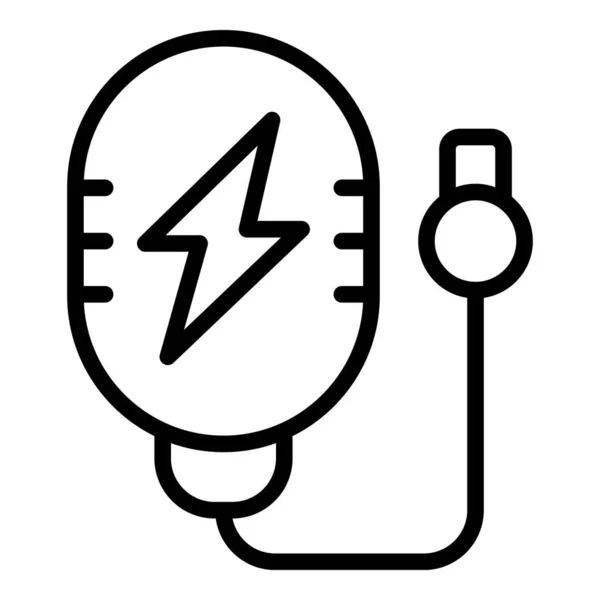 Вектор Контура Значка Беспроводного Заряда Электрический Зарядник Электроэнергия — стоковый вектор