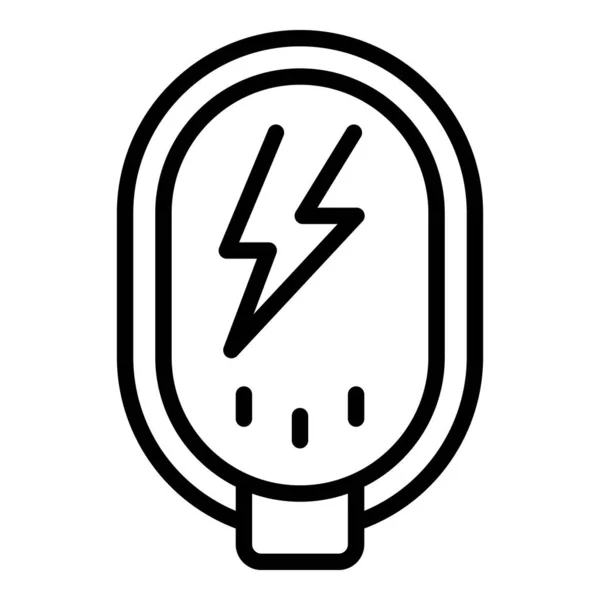 Pequeño Vector Contorno Icono Powerbank Batería Eléctrica Energía Externa — Vector de stock