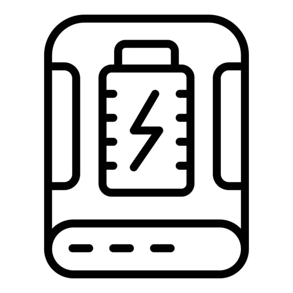 Usb Power Bank Symbol Umrissvektor Energiekosten Solarstrom — Stockvektor