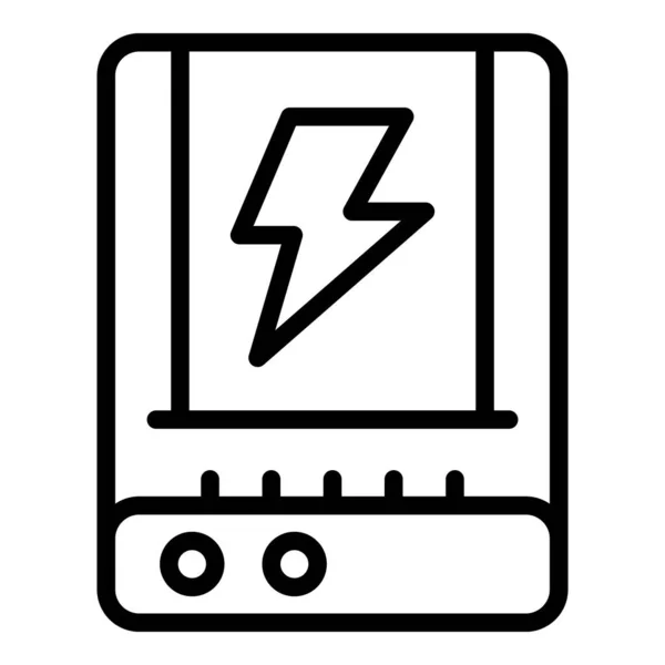 Powerbank Icon Outline Vector Power Charger Energy Recharge — Stock Vector