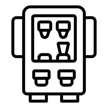 Su büfesi simgesi ana hatları vektörü. Ofis teslimatı Servis kamyonu