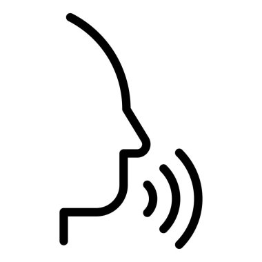 Sınıf konuşma ikonu ana hat vektörü. Halka açık bir söylem. Konuşma metni.