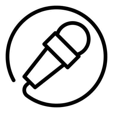 Hoparlör mikrofon ikonu ana hatları vektörü. Konuşarak konuş. Konuşma konuşması