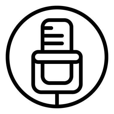 Mikrofon konferans ikonu ana hatları vektörü. Devlet öğrencisi. Akademik seminer