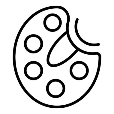 Sanat paleti simgesi ana hatları vektörü. Sanatçı sınıfı. Boyacı fırçası