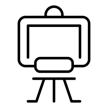 Ahşap sehpa simgesi dış hat vektörü. Yaratıcı sınıf. Sanatçı çocuk.