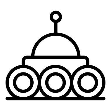 Robot arabası ikon ana hatları vektörü. Ai androidi. Şirin oyuncak.