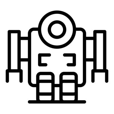 Robot çocuk simgesi ana hatları vektörü. Şirin maskot. Android ai