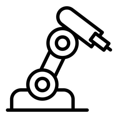 El robotu kaynak simgesi ana hatları vektörü. Şirin maskot. Android ai