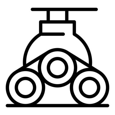 Uzay ai robot ikonu ana hatları vektörü. Android maskotu. Oyuncak bot