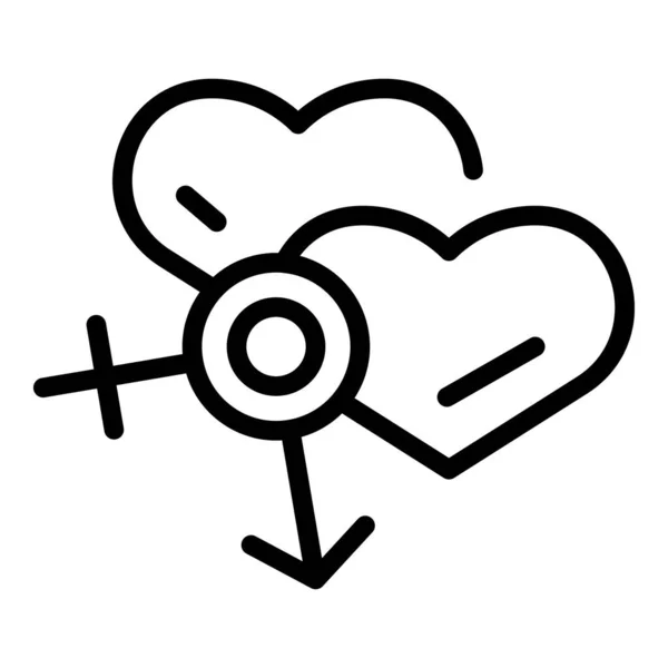 Amor Educación Sexual Icono Contorno Vector Salud Sexual Pubertad Género — Archivo Imágenes Vectoriales