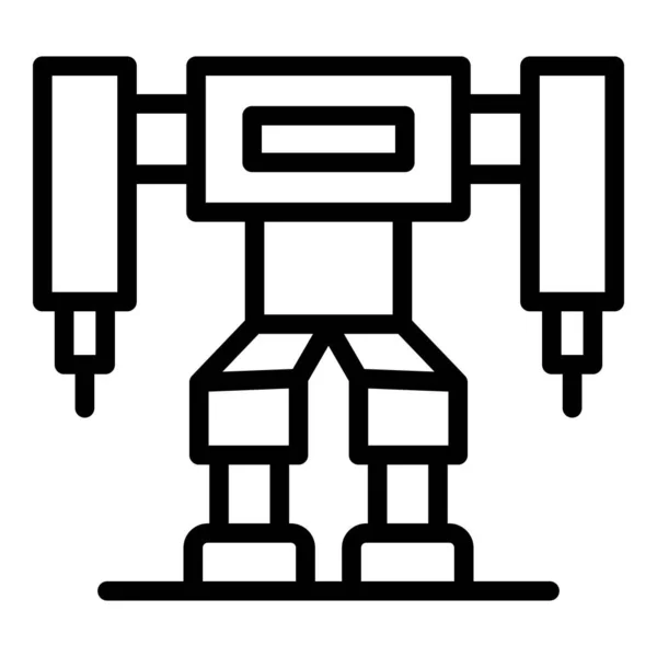 Umrissvektor Des Robotersymbols Niedliches Spielzeug Kindeswohl — Stockvektor