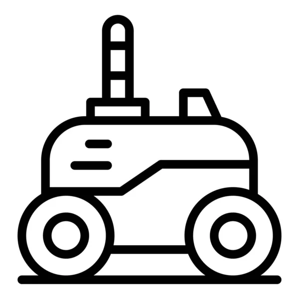 ワイヤレスロボットカーアイコンアウトラインベクトル かわいいおもちゃ 愛アンドロイド — ストックベクタ
