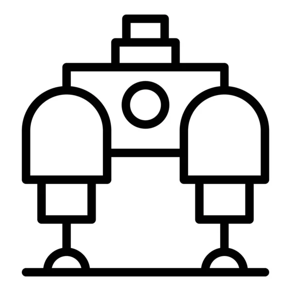 Robot Töltés Ikon Körvonalvektor Aranyos Robot Okos Kéz — Stock Vector