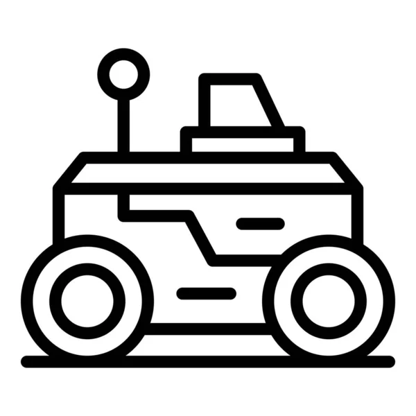 Ikona Robota Samochodowego Zarys Wektora Przyszła Maskotka Dziecko — Wektor stockowy