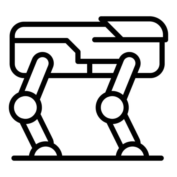 犬のロボットアイコンの輪郭ベクトル 未来のアンドロイド かわいいボット — ストックベクタ