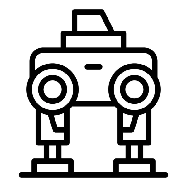 Robot Ikona Obrys Vektor Dítě Android Maskot Budoucnosti — Stockový vektor