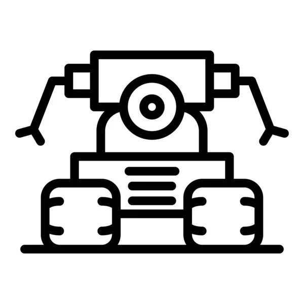 Policía Robot Icono Contorno Vector Niña Chatbot Lindo — Archivo Imágenes Vectoriales