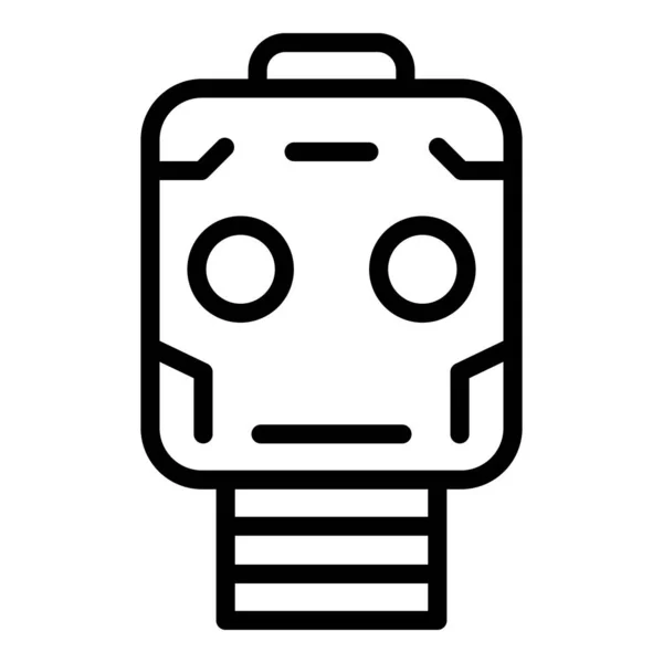 Head Robot Icon Outline Vector Cute Toy Android — Stock Vector