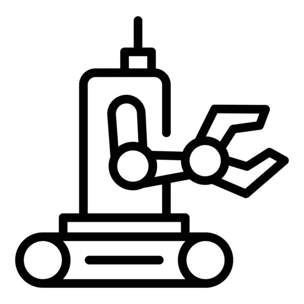 Вектор Контура Иконки Ручного Робота Андроид Милый Робот — стоковый вектор