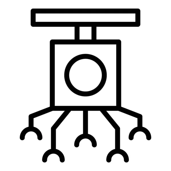 Mains Outil Robot Icône Contour Vecteur Joli Robot Android — Image vectorielle