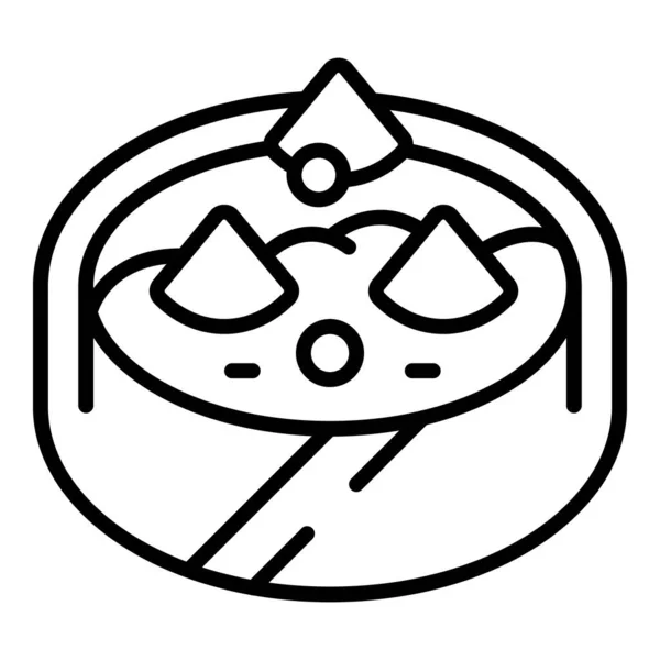 自助餐Bruschetta图标轮廓矢量 开胃菜意大利小吃 — 图库矢量图片