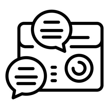 Çevrimiçi gözden geçirme istemcisi ana hatları vektörü. Dijital destek. Servis müşterisi