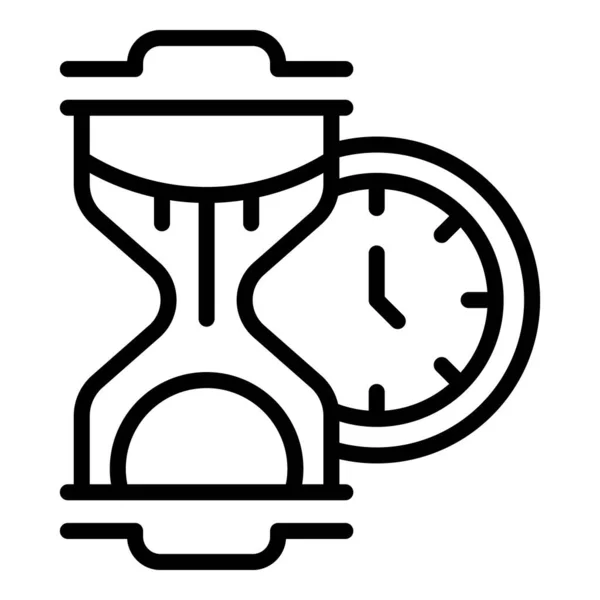 Meditar Reloj Arena Icono Contorno Vector Reducción Del Estrés Salud — Archivo Imágenes Vectoriales
