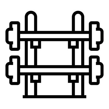 Halter ikon ana hatları vektörü. Spor mağazası. Ekipman Merkezi