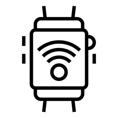 Smartwatch simgesi ana hat vektörü. Spor mağazası. Orta ayakkabı