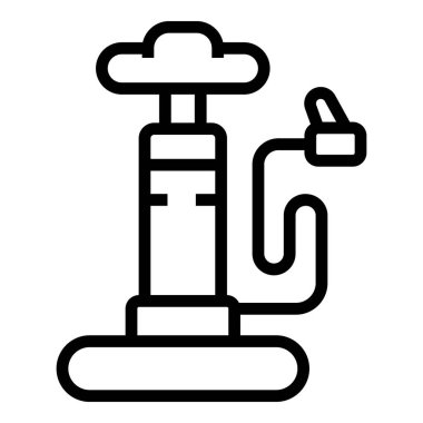 Spor hava pompası ikonu ana hatları vektörü. Mağaza merkezi. İnsan satıcı