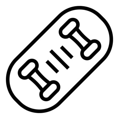 Kaykay ikonu ana hatları vektörü. Orta ekipman. Spor mağazası