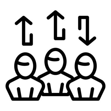 Personel üyesi simge ana hatları vektörü. Seminer toplantısı. Ofis işleri.