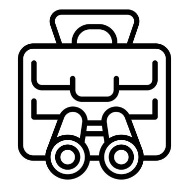 Dürbün simgesi dış hat vektörü. Eğitim personeli. İş Ofisi